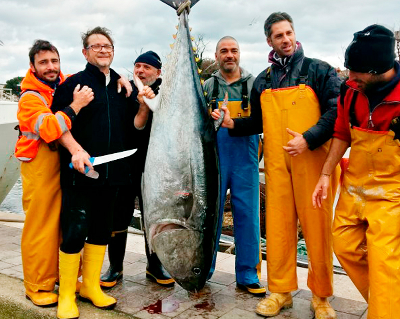 Pescato tonno di due metri al largo di Cesenatico FOTO