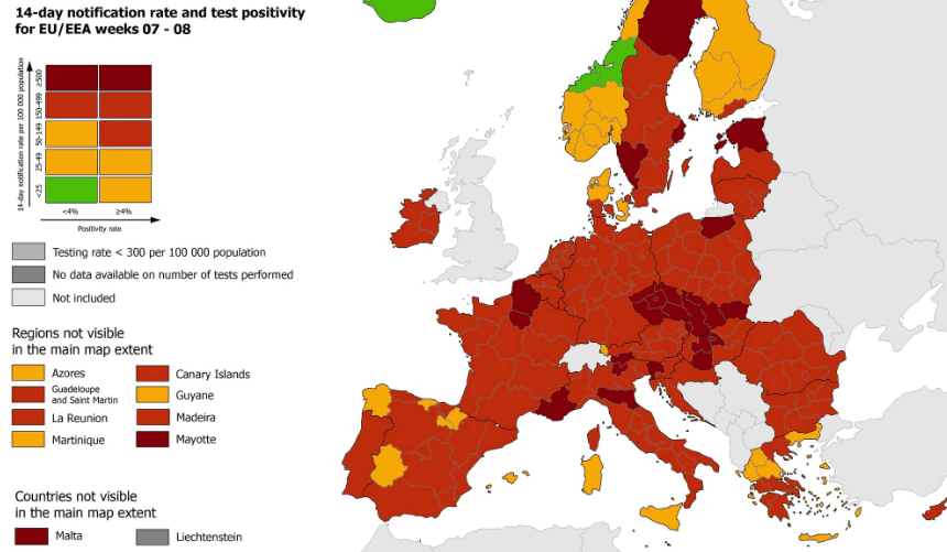 Per l’Europa la nostra regione è da “rosso scuro”!