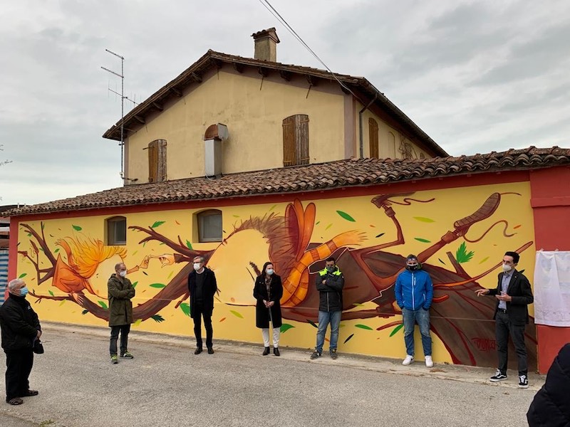 Presentato il nuovo murales della casa Al Gelso