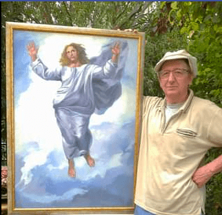 Pino Casali ha donato un dipinto alla chiesa di Villalta