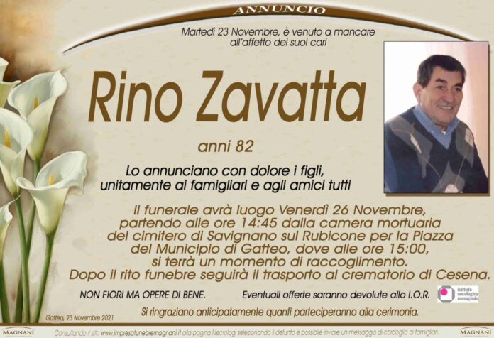 Oggi l’addio a Rino Zavatta, il tabaccaio di Villamarina che guidò Gatteo