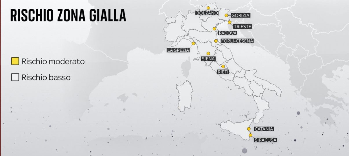 La nostra provincia passa da rischio “basso” a “moderato”