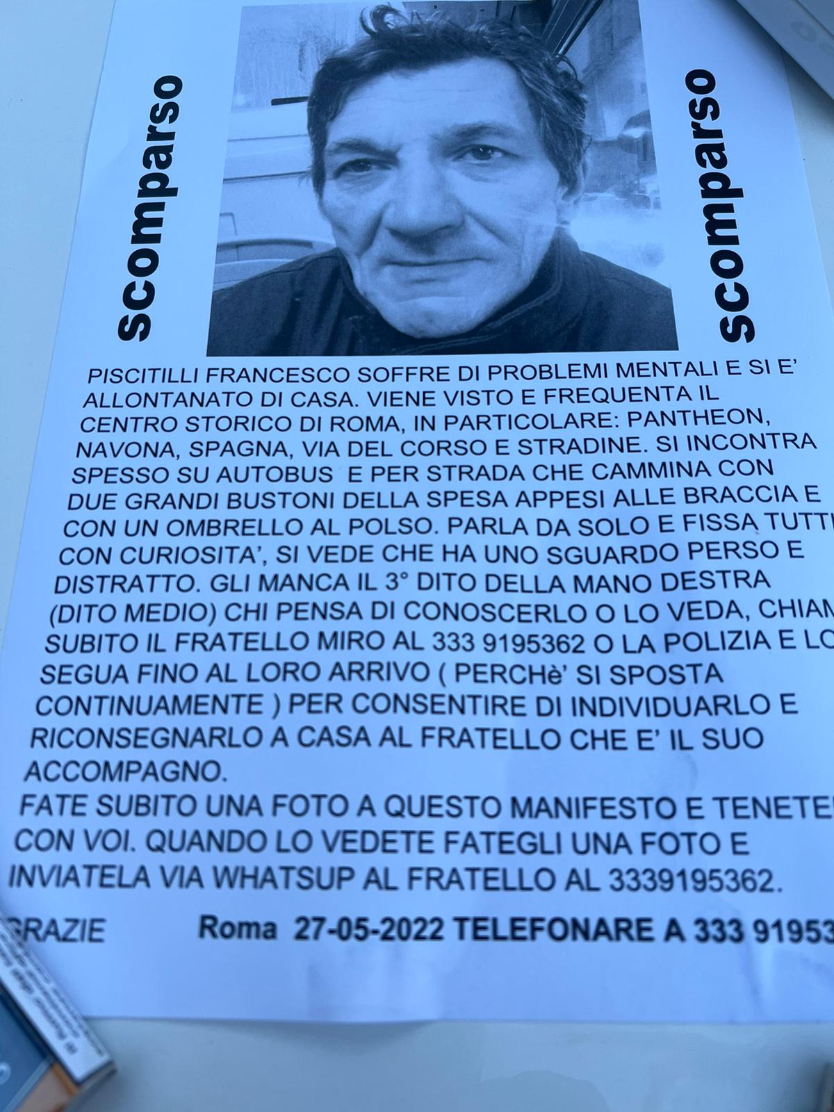 scomparso Francesco Piscitillo