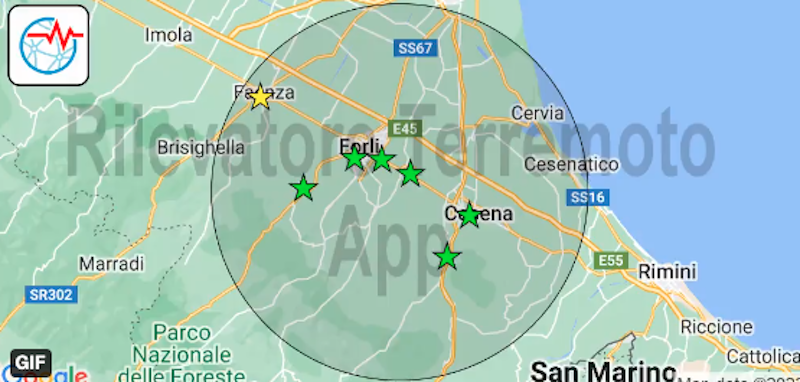 Alle ore 1.08 la trema terra a Cesenatico: sisma di magnitudo 3.1