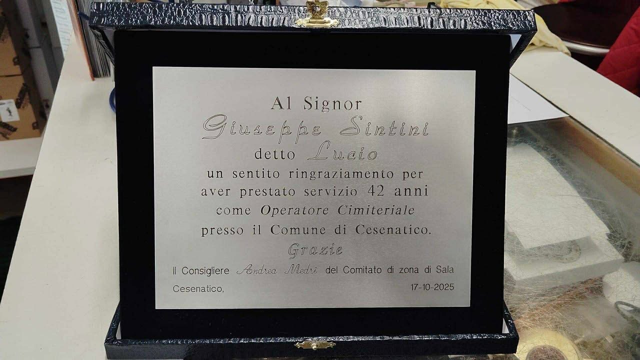 targa per Lucio Sintini