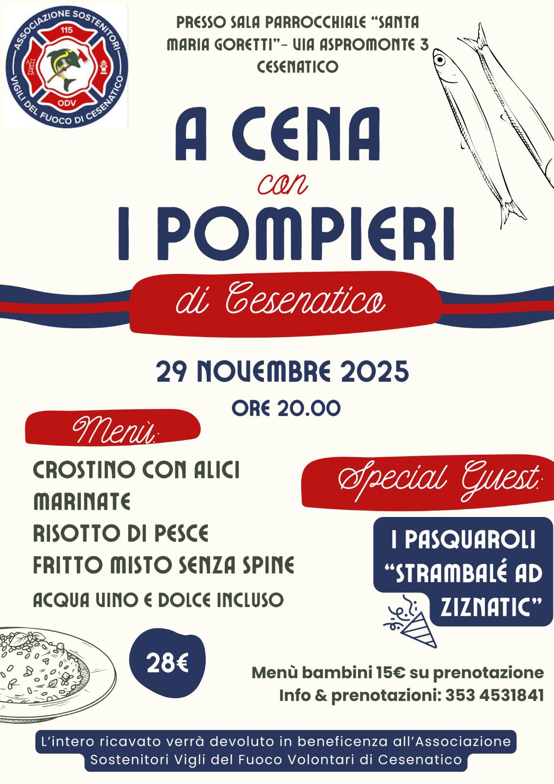 A Cena con i pompieri