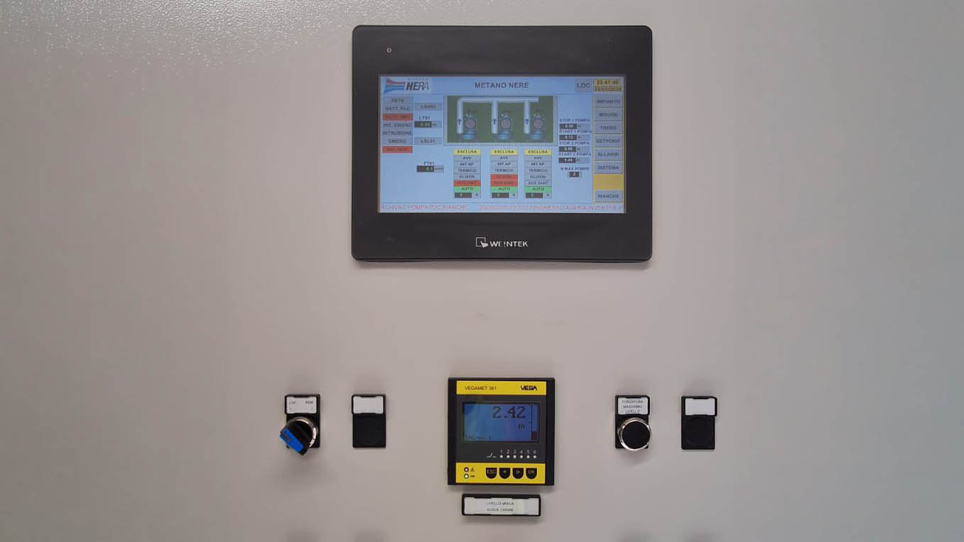 quadro elettrico impianto sollevamento acque