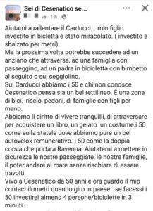 post sicurezza investimento viale carducci