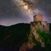 rocca con via lattea galassia