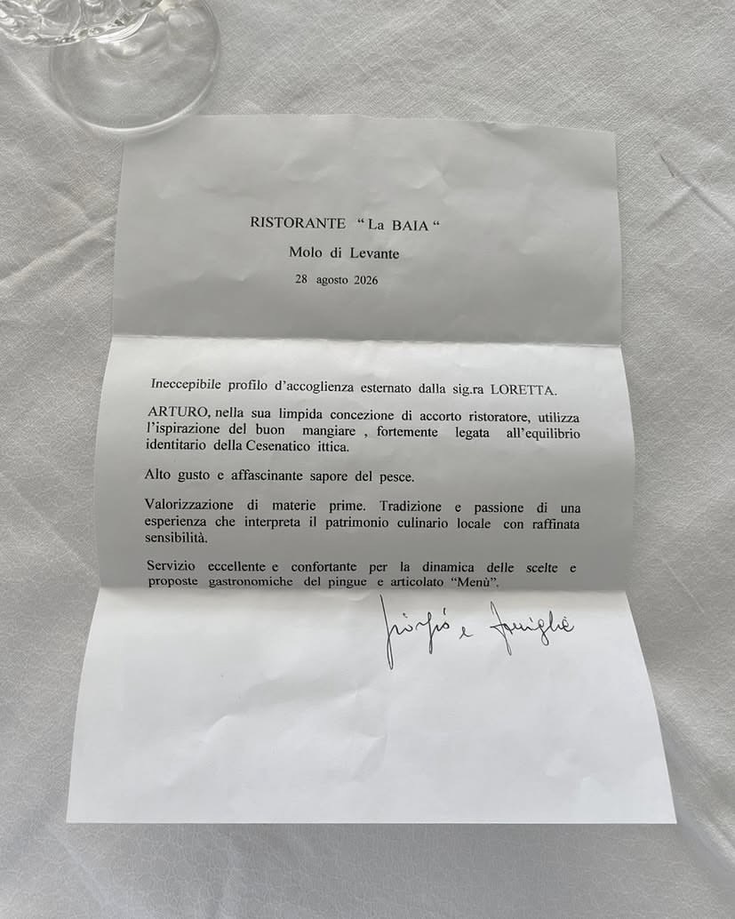 Lettera "La Baia"